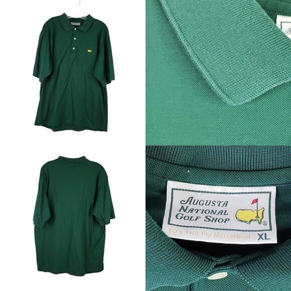 Augusta National Golf Shop Polo Shirt Short Sleeve Men's Size XL Green Logo - Picture 1 of 9